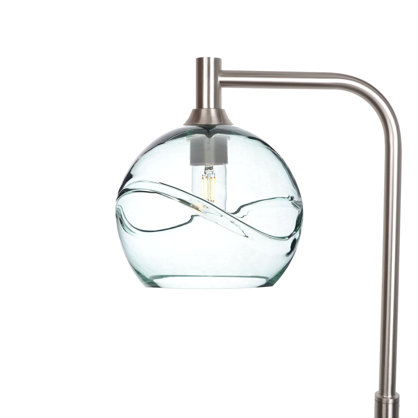 768 Floor Lamp-Glass-Bicycle Glass Co - Hotshop-Swell-Eco Clear-Brushed Nickel-Bicycle Glass Co
