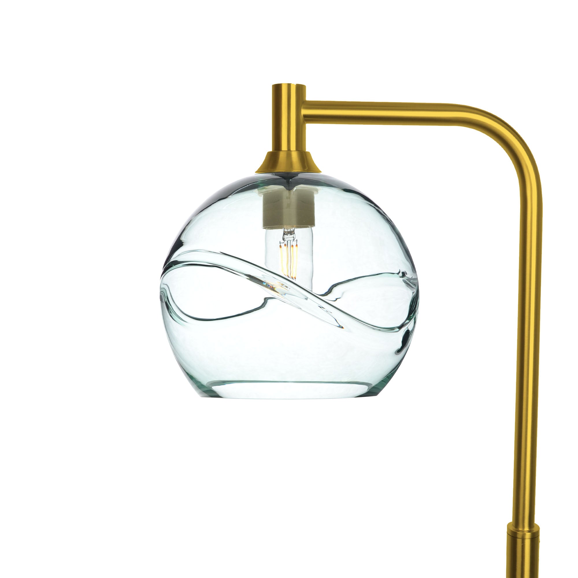 768 Floor Lamp-Glass-Bicycle Glass Co - Hotshop-Swell-Eco Clear-Polished Brass-Bicycle Glass Co
