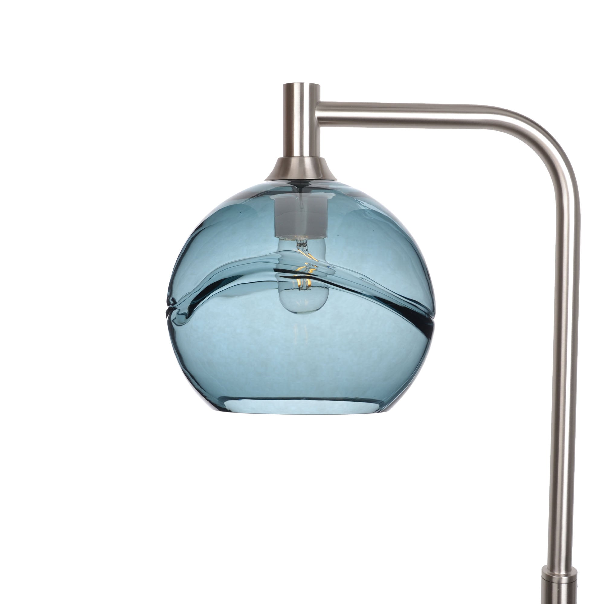 768 Floor Lamp-Glass-Bicycle Glass Co - Hotshop-Swell-Slate Gray-Brushed Nickel-Bicycle Glass Co