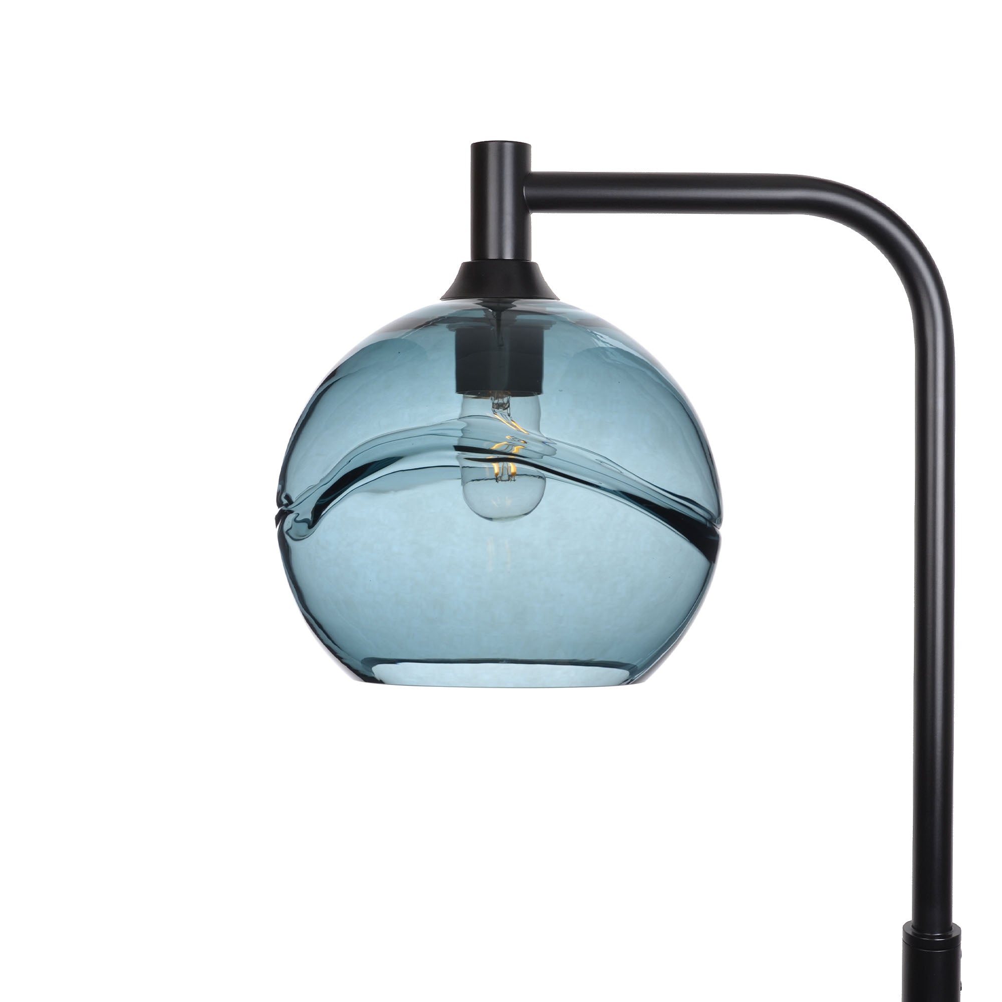 768 Floor Lamp-Glass-Bicycle Glass Co - Hotshop-Swell-Slate Gray-Matte Black-Bicycle Glass Co