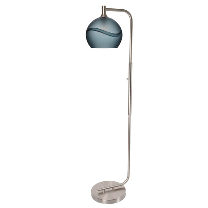768 Glacial: Floor Lamp-Glass-Bicycle Glass Co - Hotshop-Steel Blue-Matte Black-Bicycle Glass Co