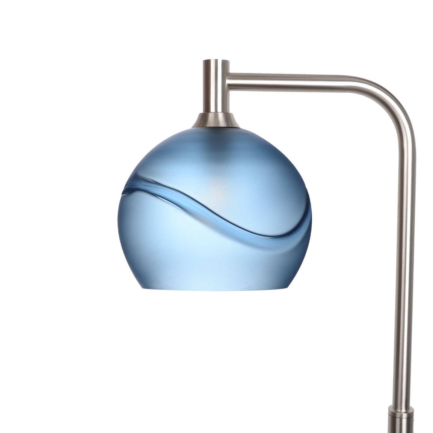 768 Glacial: Floor Lamp-Glass-Bicycle Glass Co - Hotshop-Steel Blue-Brushed Nickel-Bicycle Glass Co