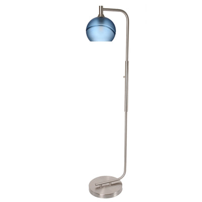 768 Glacial: Floor Lamp-Glass-Bicycle Glass Co - Hotshop-Steel Blue-Matte Black-Bicycle Glass Co