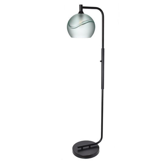 768 Glacial: Floor Lamp-Glass-Bicycle Glass Co - Hotshop-Steel Blue-Matte Black-Bicycle Glass Co
