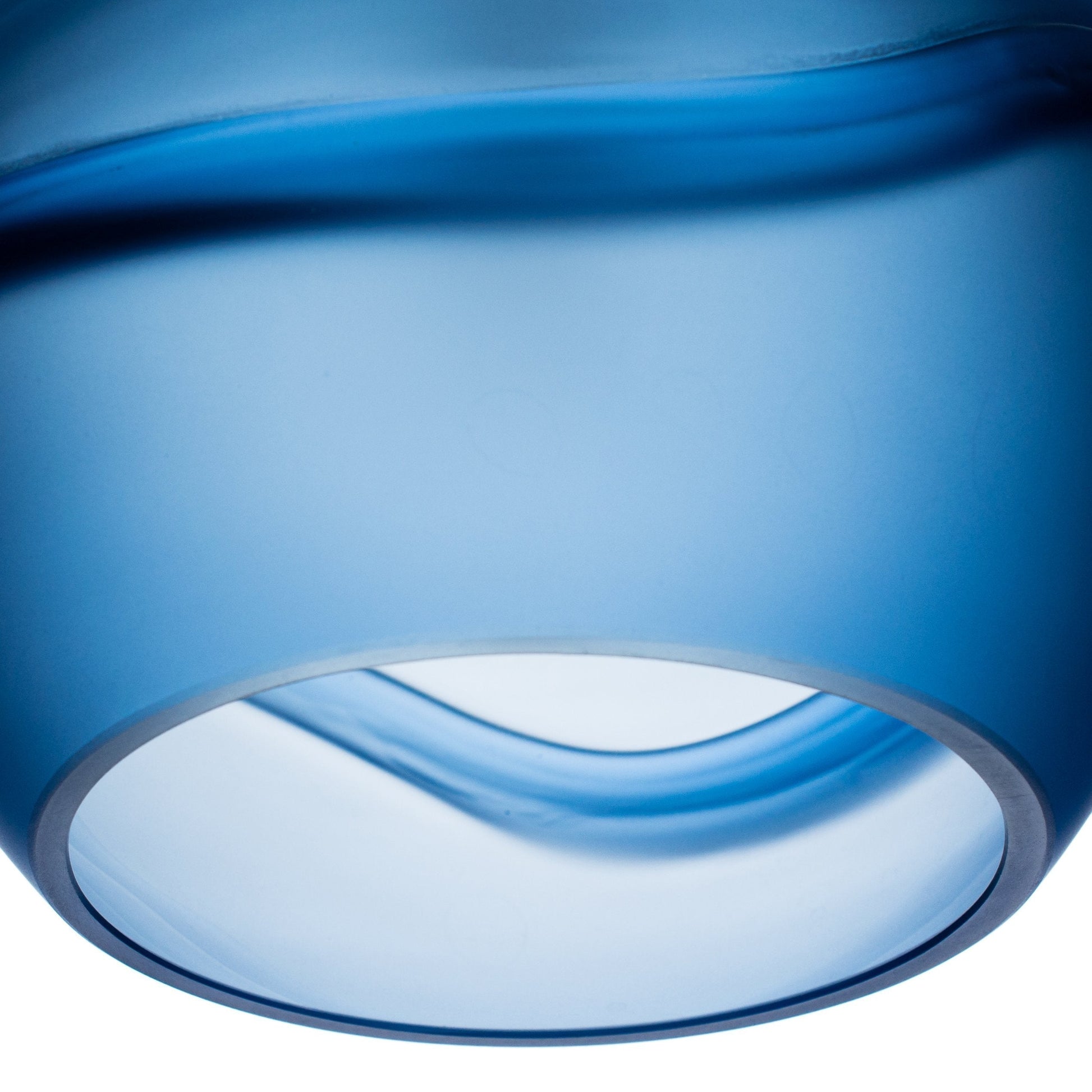 Bicycle Glass Co 768 Glacial: Single Pendant Light, Steel Blue Glass, Detail Shot, Close Up