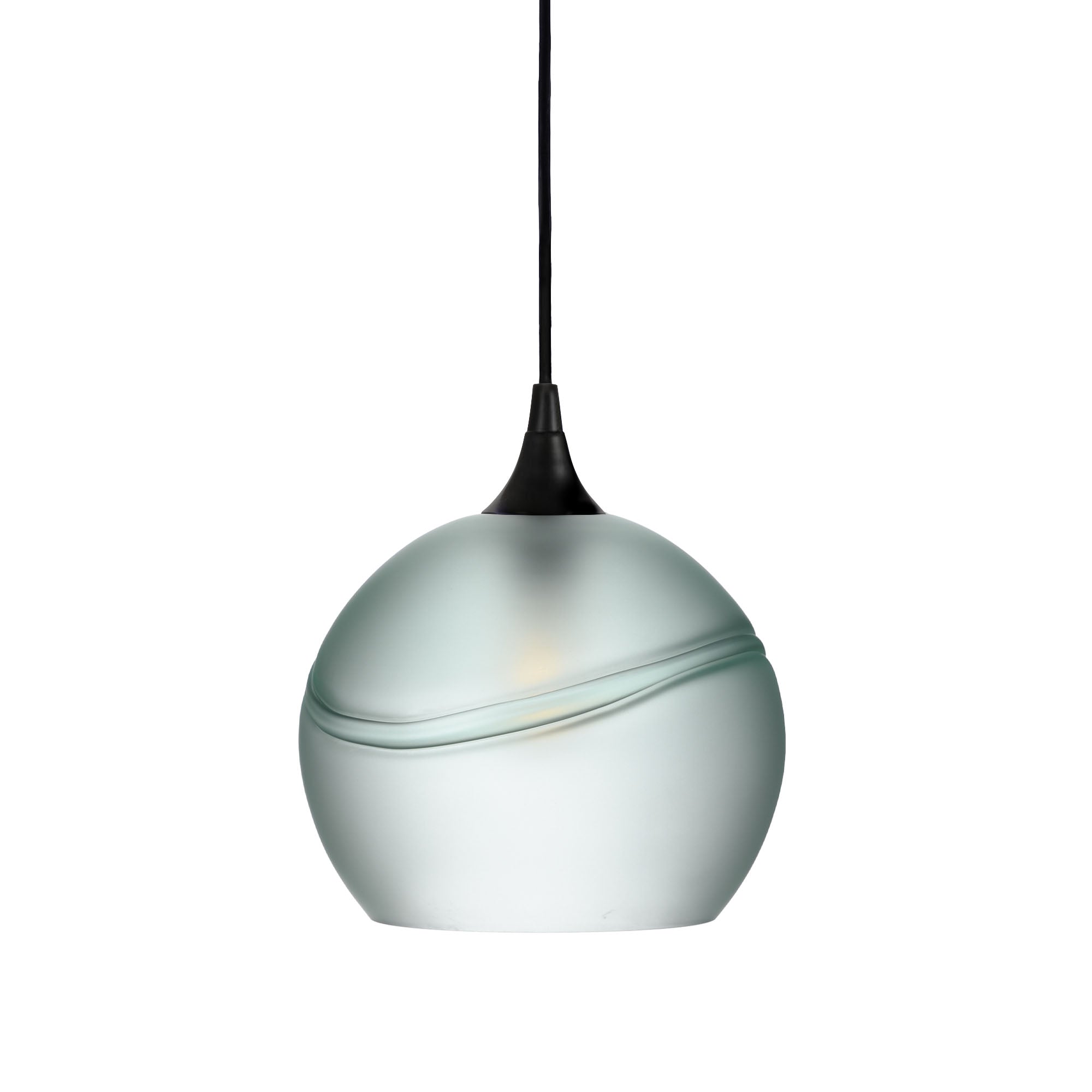 768 Glacial: Single Pendant Light-Glass-Bicycle Glass Co - Hotshop-Steel Blue-Antique Bronze-Bicycle Glass Co
