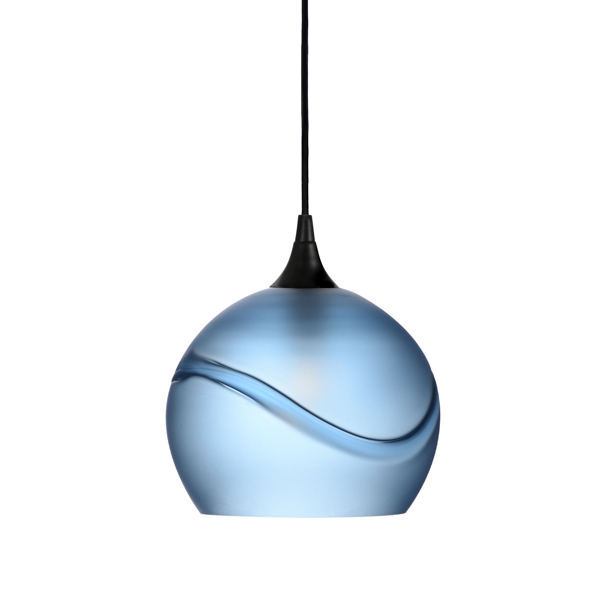 768 Glacial: Single Pendant Light-Glass-Bicycle Glass Co - Hotshop-Steel Blue-Antique Bronze-Bicycle Glass Co