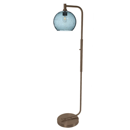 768 Lunar: Floor Lamp-Glass-Bicycle Glass Co - Hotshop-Golden Amber-Matte Black-Bicycle Glass Co