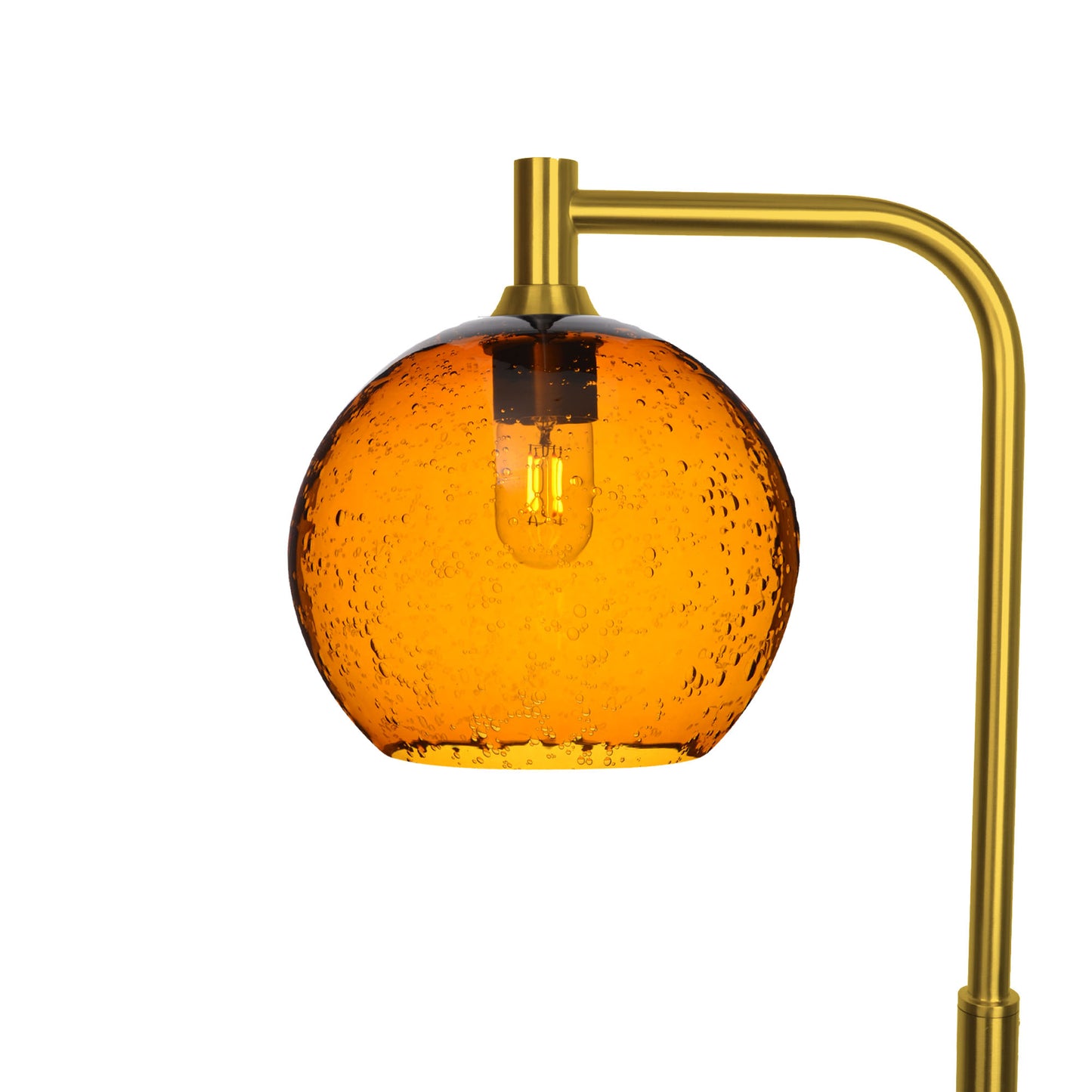 768 Lunar: Floor Lamp-Glass-Bicycle Glass Co - Hotshop-Golden Amber-Polished Brass-Bicycle Glass Co