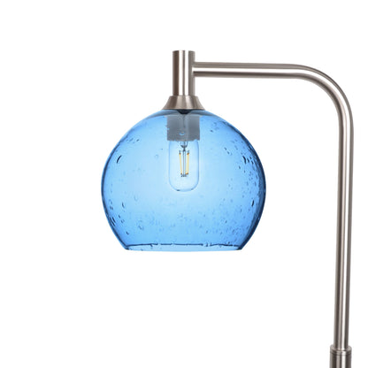 768 Lunar: Floor Lamp-Glass-Bicycle Glass Co - Hotshop-Steel Blue-Brushed Nickel-Bicycle Glass Co