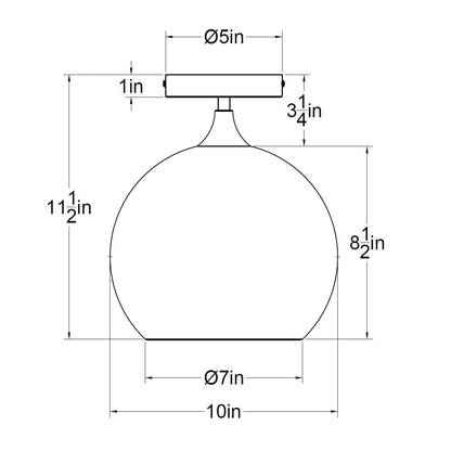 768 Lunar: Semi Flush Light-Glass-Bicycle Glass Co-Slate Gray-Bicycle Glass Co