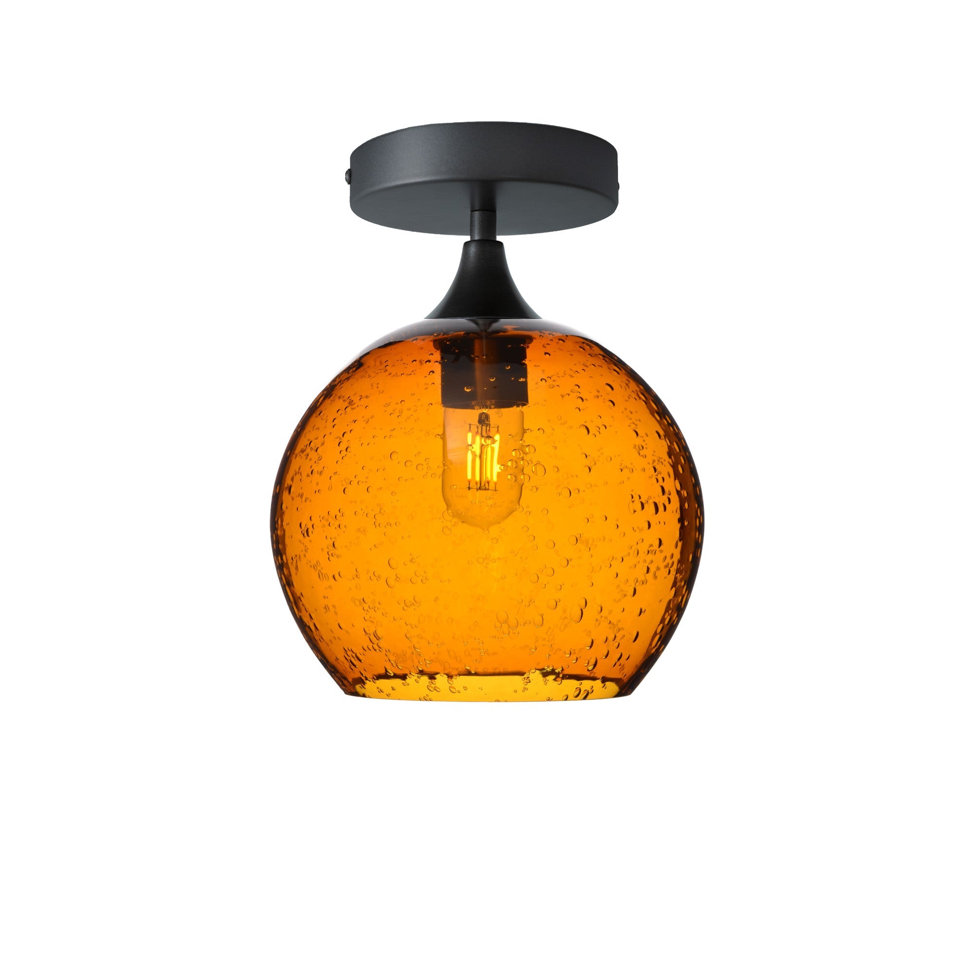 768 Lunar: Semi Flush Light-Glass-Bicycle Glass Co - Hotshop-Golden Amber-Antique Bronze-Bicycle Glass Co
