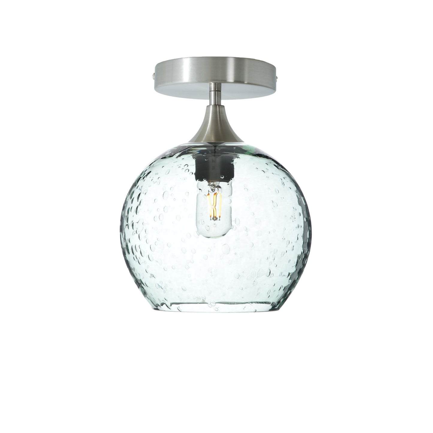 768 Semi-Flush-Bicycle Glass Co - Hotshop-Lunar-Eco Clear-Brushed Nickel-Bicycle Glass Co