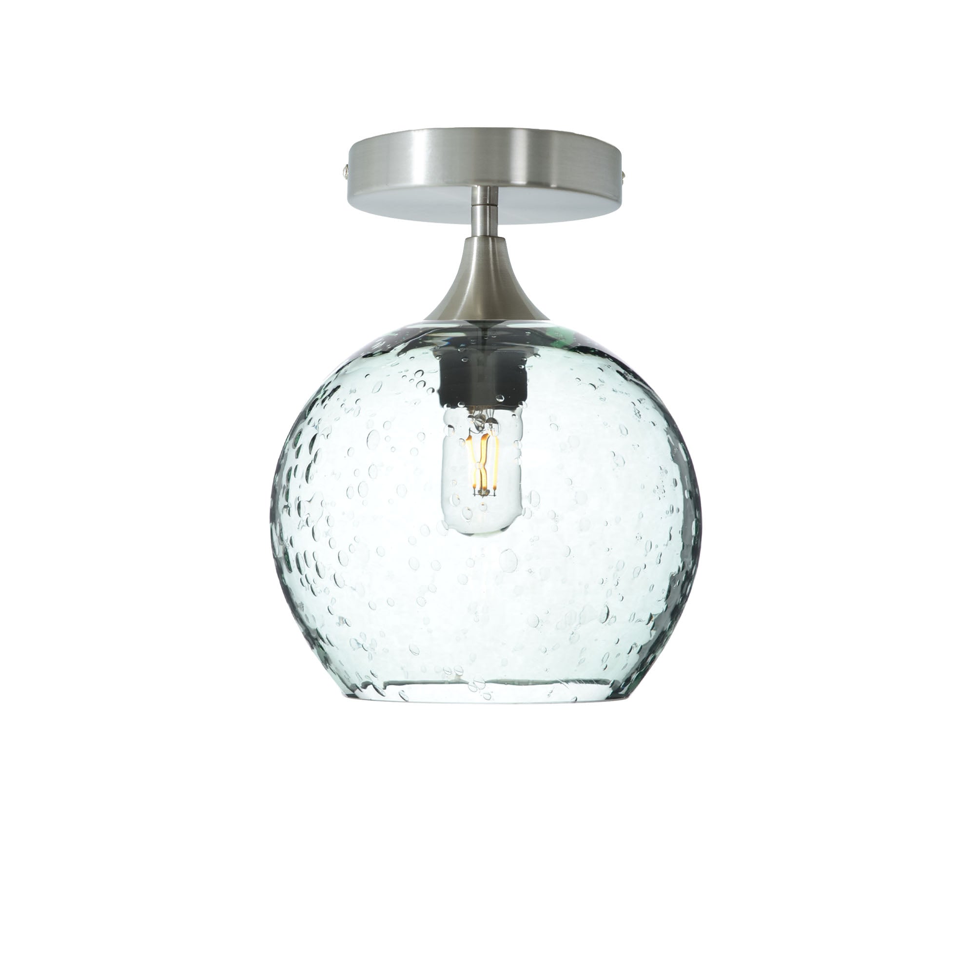 768 Semi-Flush-Bicycle Glass Co - Hotshop-Lunar-Eco Clear-Brushed Nickel-Bicycle Glass Co