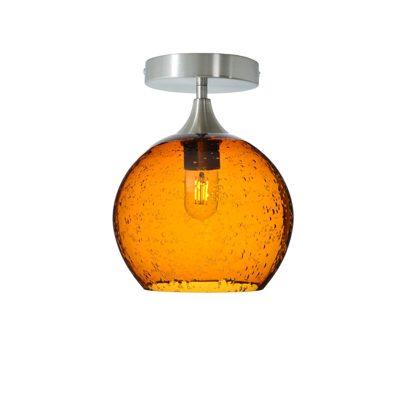 768 Semi-Flush Light – Lunar / Golden Amber / Brushed Nickel