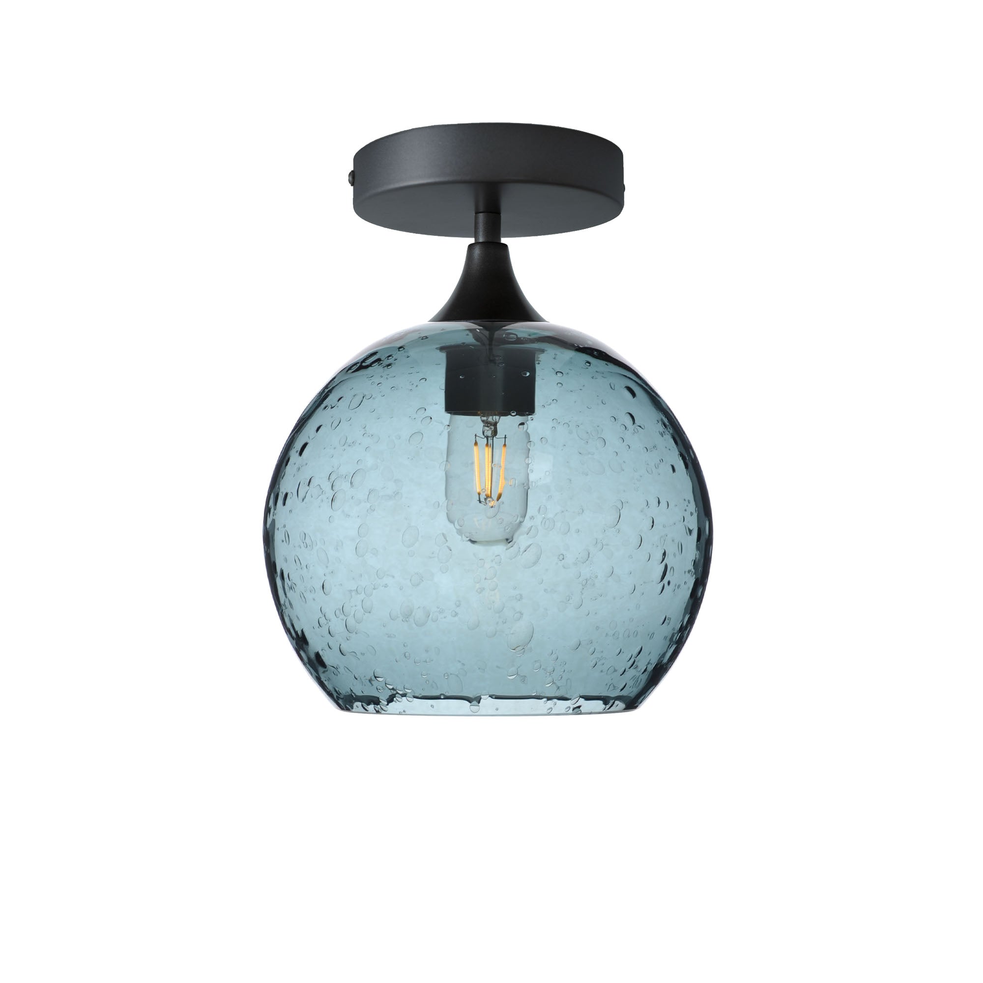 768 Semi-Flush-Bicycle Glass Co - Hotshop-Lunar-Slate Gray-Antique Bronze-Bicycle Glass Co