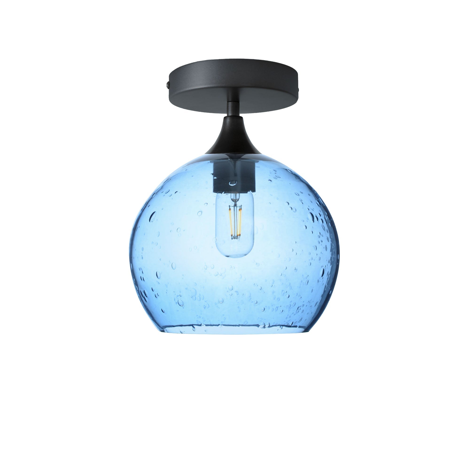 768 Semi-Flush-Bicycle Glass Co - Hotshop-Lunar-Steel Blue-Antique Bronze-Bicycle Glass Co