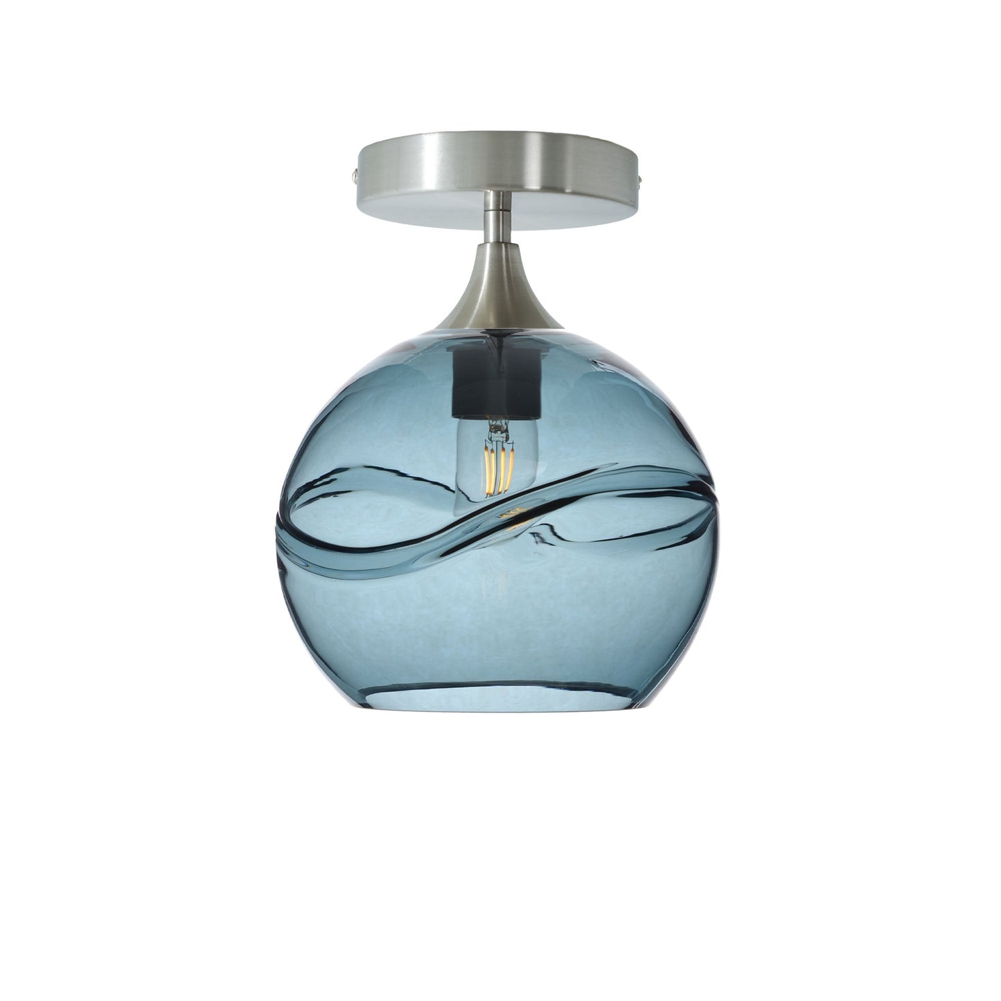 768 Semi-Flush-Bicycle Glass Co - Hotshop-Swell-Slate Gray-Brushed Nickel-Bicycle Glass Co