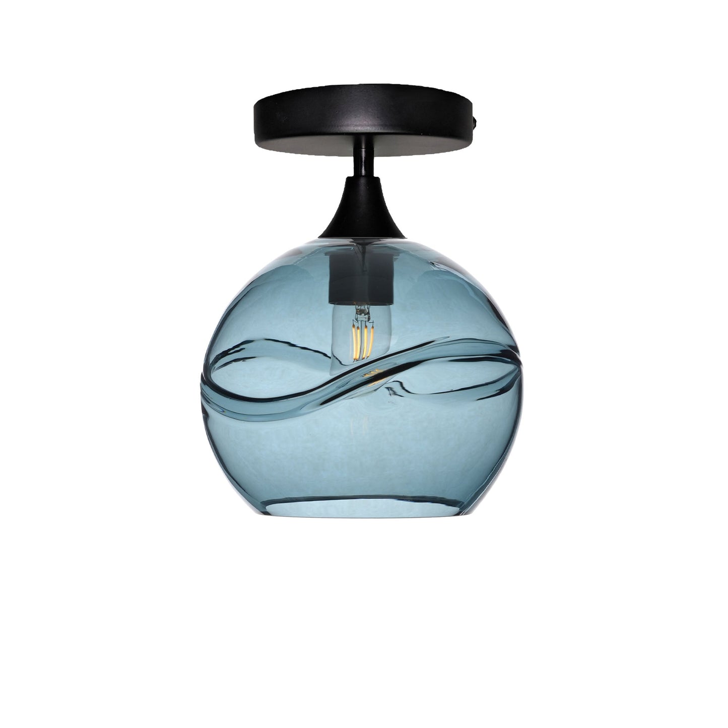 768 Semi-Flush-Bicycle Glass Co - Hotshop-Swell-Slate Gray-Matte Black-Bicycle Glass Co