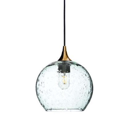 768 Single Pendant Light-Bicycle Glass Co-Polished Brass 15ft Cord + Track Mount-Lunar-Eco Clear-Bicycle Glass Co