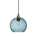 768 Single Pendant Light-Bicycle Glass Co-Polished Brass 15ft Cord + Track Mount-Lunar-Slate Gray-Bicycle Glass Co