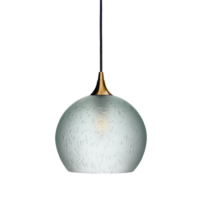 768 Single Pendant Light-Bicycle Glass Co-Polished Brass 15ft Cord + Track Mount-Celestial-Eco Clear-Bicycle Glass Co