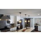 768 Single Pendant Light-Pendant Light-Bicycle Glass Co-Matte Black - 8ft Cord-Lunar-Steel Blue-Bicycle Glass Co