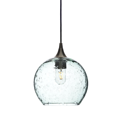 768 Single Pendant Light-Bicycle Glass Co-Antique Bronze 15ft Cord + Track Mount-Lunar-Eco Clear-Bicycle Glass Co