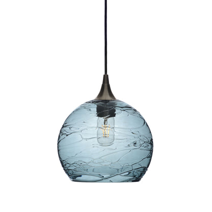 768 Single Pendant Light-Bicycle Glass Co-Antique Bronze 15ft Cord + Track Mount-Spun-Slate Gray-Bicycle Glass Co