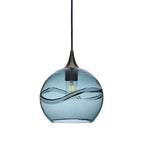 768 Single Pendant Light-Bicycle Glass Co-Antique Bronze 15ft Cord + Track Mount-Swell-Slate Gray-Bicycle Glass Co
