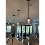 768 Single Pendant Light-Pendant Light-Bicycle Glass Co-Matte Black - 8ft Cord-Lunar-Steel Blue-Bicycle Glass Co