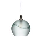 768 Single Pendant Light-Bicycle Glass Co-Antique Bronze 15ft Cord + Track Mount-Glacial-Eco Clear-Bicycle Glass Co