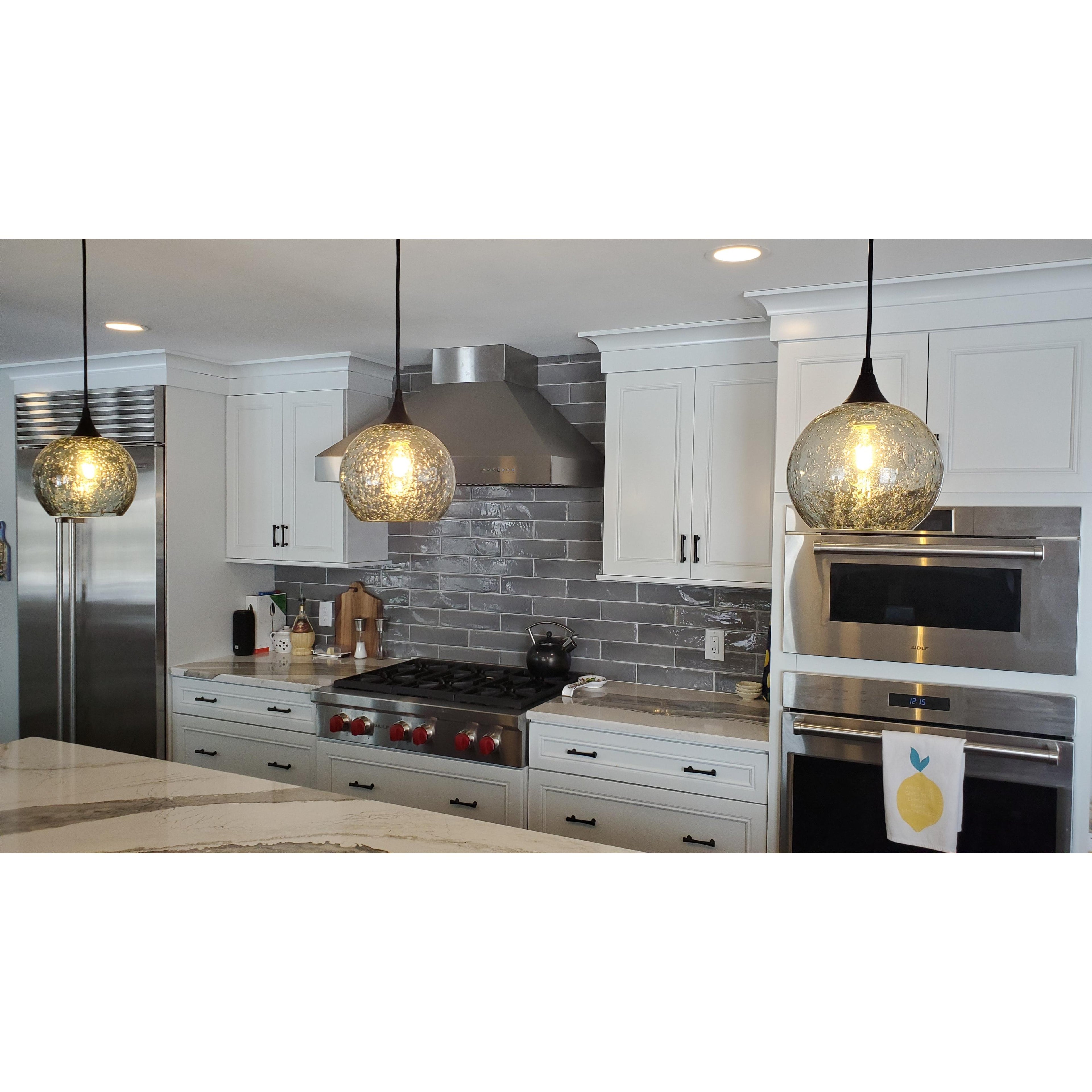 768 Single Pendant Light-Pendant Light-Bicycle Glass Co-Matte Black - 8ft Cord-Lunar-Steel Blue-Bicycle Glass Co