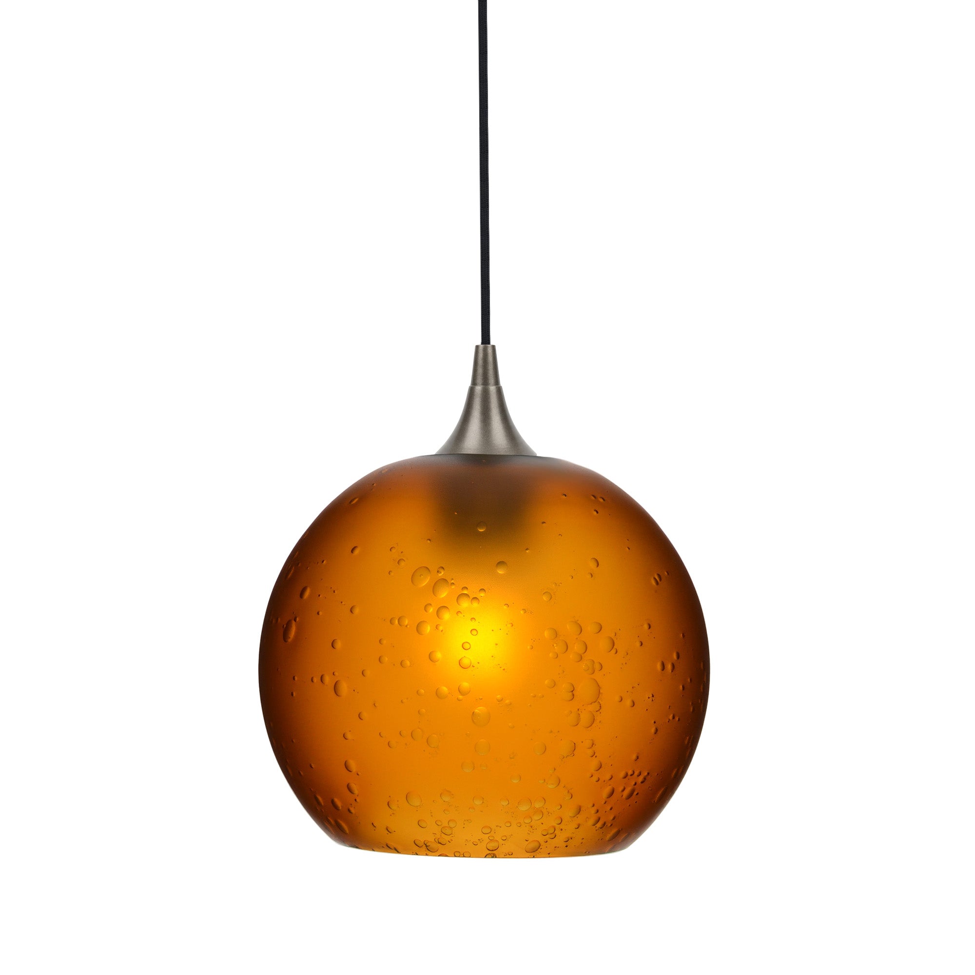 768 Single Pendant Light-Bicycle Glass Co-Antique Bronze - 4ft Cord-Celestial-Golden Amber-Bicycle Glass Co