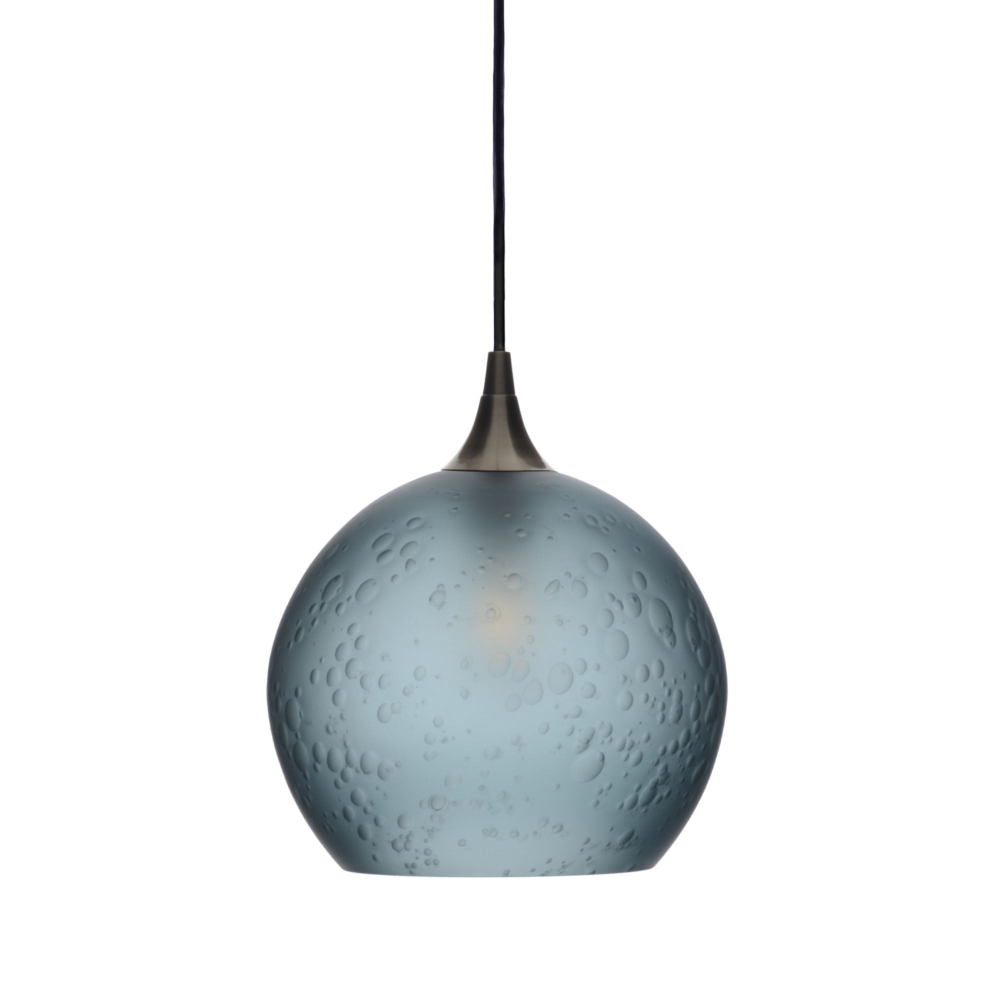 768 Single Pendant Light-Bicycle Glass Co-Antique Bronze - 4ft Cord-Celestial-Slate Gray-Bicycle Glass Co