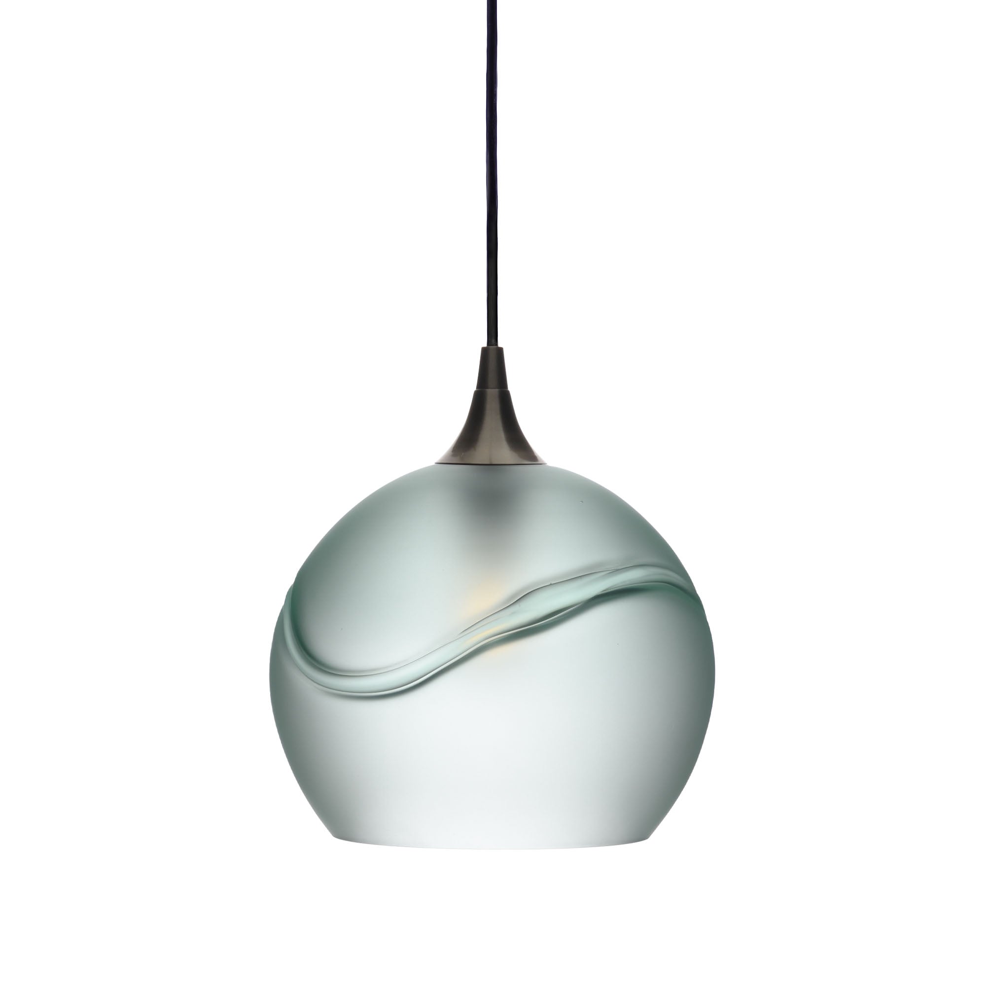 768 Single Pendant Light-Bicycle Glass Co-Antique Bronze - 4ft Cord-Glacial-Eco Clear-Bicycle Glass Co