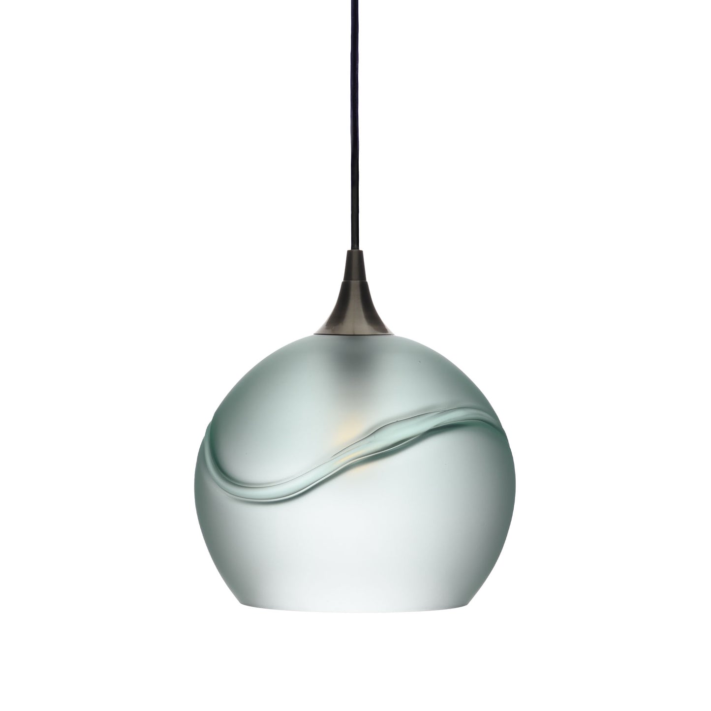 768 Single Pendant Light-Bicycle Glass Co-Antique Bronze - 4ft Cord-Glacial-Eco Clear-Bicycle Glass Co