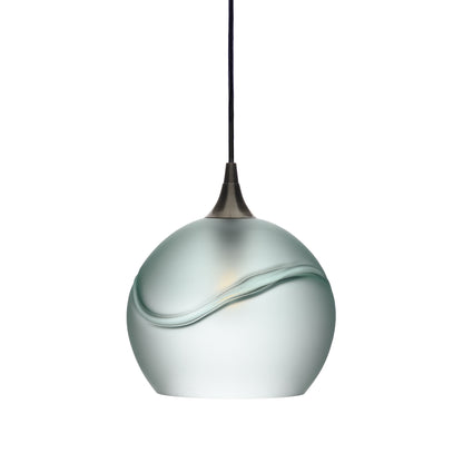 768 Single Pendant Light-Bicycle Glass Co-Antique Bronze - 4ft Cord-Glacial-Eco Clear-Bicycle Glass Co