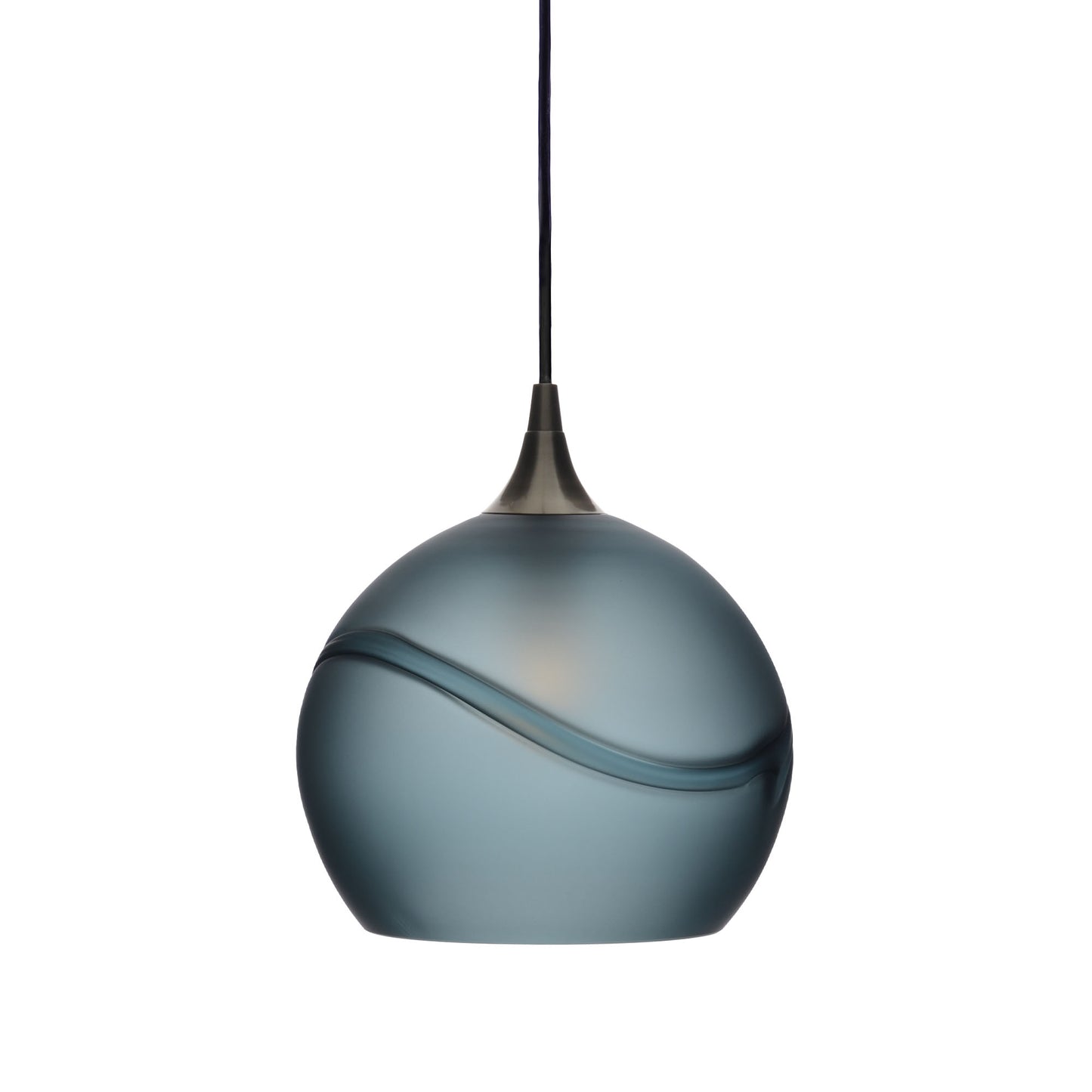 768 Single Pendant Light-Bicycle Glass Co-Antique Bronze - 4ft Cord-Glacial-Slate Gray-Bicycle Glass Co