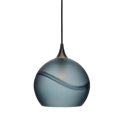 768 Single Pendant Light-Bicycle Glass Co-Antique Bronze - 4ft Cord-Glacial-Slate Gray-Bicycle Glass Co
