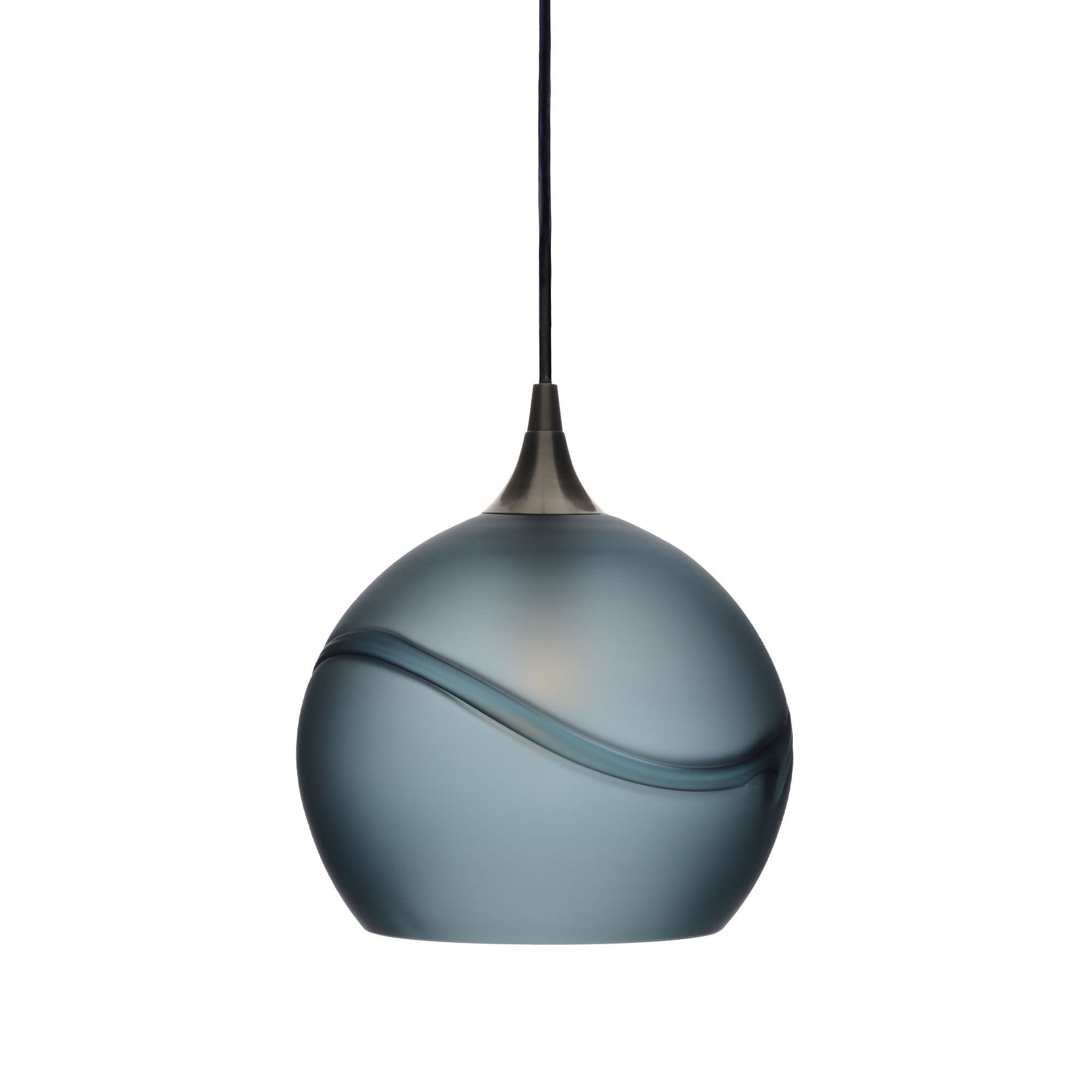 768 Single Pendant Light-Bicycle Glass Co-Antique Bronze - 4ft Cord-Glacial-Slate Gray-Bicycle Glass Co