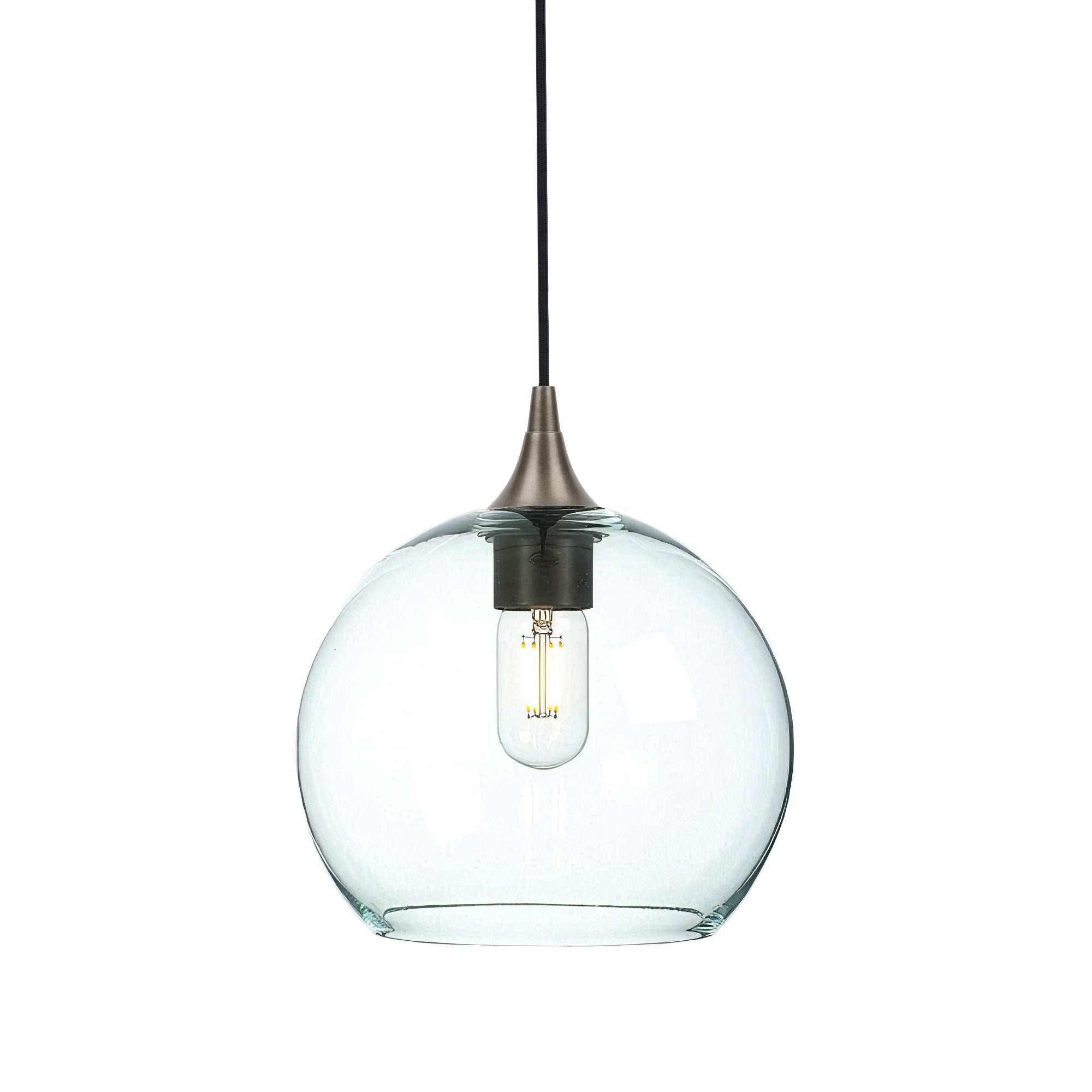768 Single Pendant Light-Bicycle Glass Co-Antique Bronze - 4ft Cord-Lucent-Eco Clear-Bicycle Glass Co