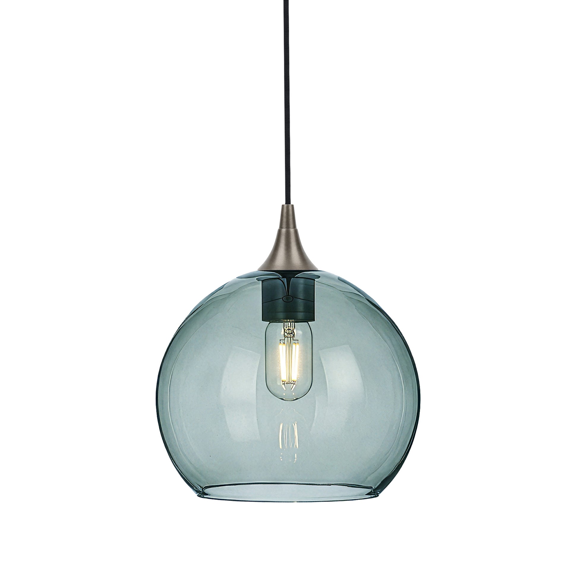 768 Single Pendant Light-Bicycle Glass Co-Antique Bronze - 4ft Cord-Lucent-Slate Gray-Bicycle Glass Co