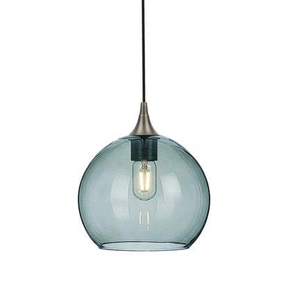 768 Single Pendant Light-Bicycle Glass Co-Antique Bronze - 4ft Cord-Lucent-Slate Gray-Bicycle Glass Co