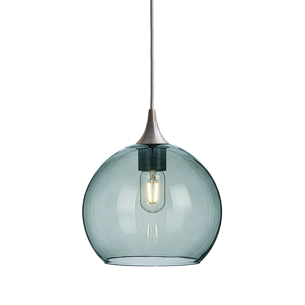 768 Single Pendant Light-Bicycle Glass Co-Brushed Nickel - 4ft Cord-Lucent-Slate Gray-Bicycle Glass Co