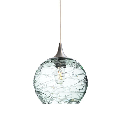 768 Single Pendant Light-Bicycle Glass Co-Brushed Nickel - 4ft Cord-Spun-Eco Clear-Bicycle Glass Co