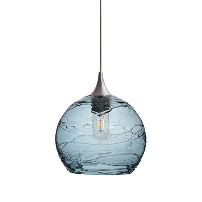 768 Single Pendant Light-Bicycle Glass Co-Brushed Nickel - 4ft Cord-Spun-Slate Gray-Bicycle Glass Co