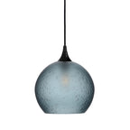 768 Single Pendant Light-Bicycle Glass Co-Matte Black 15ft Cord + Track Mount-Celestial-Slate Gray-Bicycle Glass Co