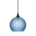 768 Single Pendant Light-Bicycle Glass Co-Matte Black 15ft Cord + Track Mount-Celestial-Steel Blue-Bicycle Glass Co