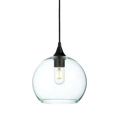 768 Single Pendant Light-Bicycle Glass Co-Matte Black - 4ft Cord-Lucent-Eco Clear-Bicycle Glass Co